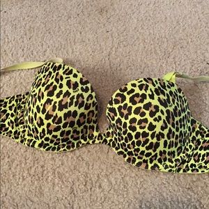 Pink cheetah print bra